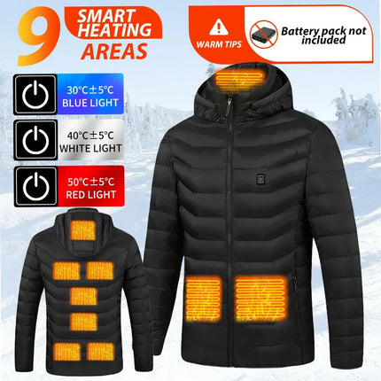 Mens Heated Winter Jacket With USB Heating Water Resistant - GetGadgets