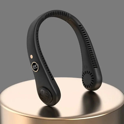 Portable neck fan -360 ° cooling wearable fan,          with digital display screen - GetGadgets