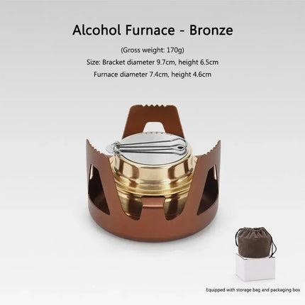 Portable Mini Alcohol Stove Burner Adjustable Firepower Gasoline Stove Aluminum Alloy Bracket Ultralight Brass Camping Stoves - GetGadgets