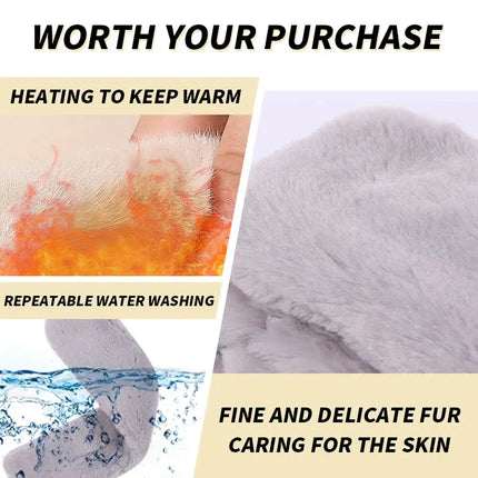 USB Soft Plush Heated Scarf for Women and Men Fashion Faux Fur Cold Resistant and Warm Winter Scarf Washable Neck Heating Scarf - GetGadgets