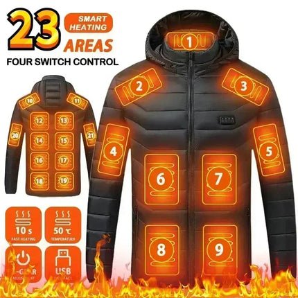 Premium Self Heating USB Jacket For Outdoors 23 Zones - GetGadgets