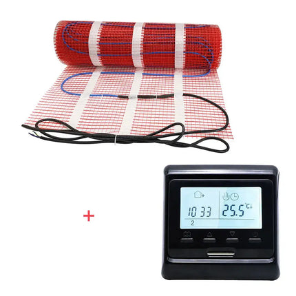 Underfloor Heating Mat With Thermostat Electric Radiant Warmmat Self-adhesive 1m2 100W/m2 For Ceramic Tile Wooden Floor Heating - GetGadgets