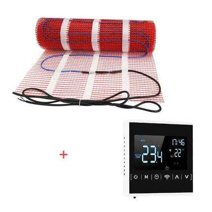 Underfloor Heating Mat With Thermostat Electric Radiant Warmmat Self-adhesive 1m2 100W/m2 For Ceramic Tile Wooden Floor Heating - GetGadgets