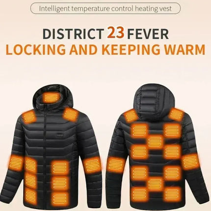 Premium Self Heating USB Jacket For Outdoors 23 Zones - GetGadgets
