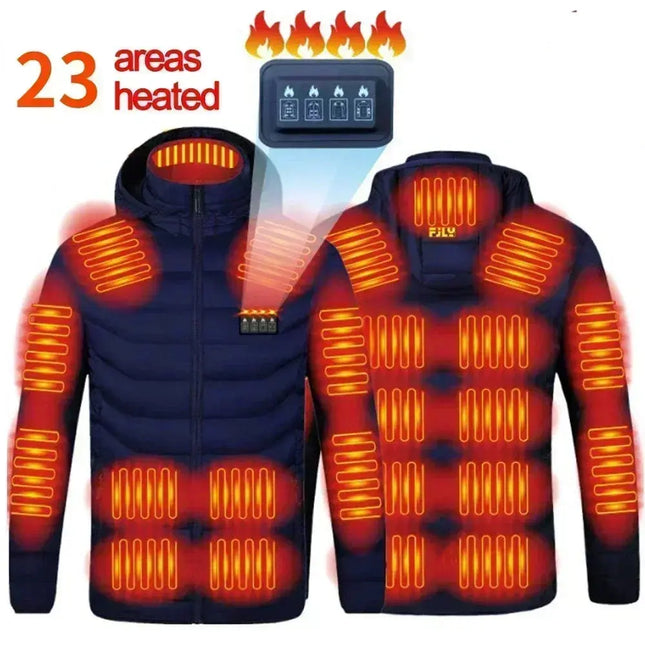 Premium Self Heating USB Jacket For Outdoors 23 Zones - GetGadgets
