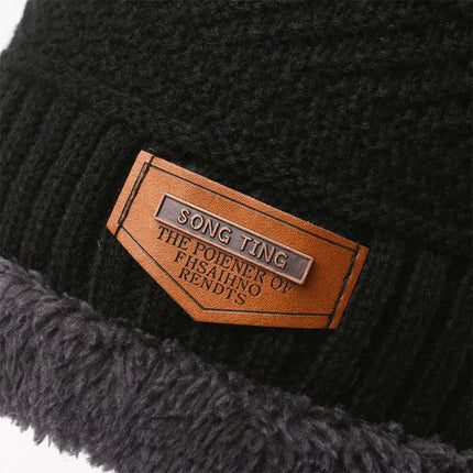 Men's Windproof Knit Hat Scarf Gloves Set For Winter - GetGadgets