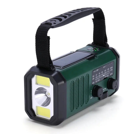 Solar Crank Emergency Radio 10000mAh Camping LED Flashlight - GetGadgets