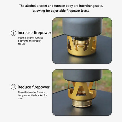 Portable Mini Alcohol Stove Burner Adjustable Firepower Gasoline Stove Aluminum Alloy Bracket Ultralight Brass Camping Stoves - GetGadgets