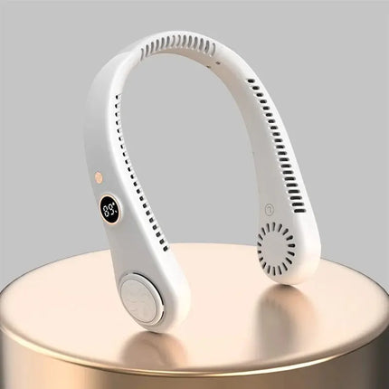 Portable neck fan -360 ° cooling wearable fan,          with digital display screen - GetGadgets