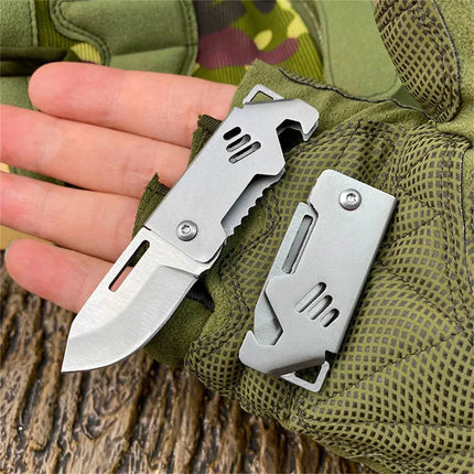 Portable Folding Knife Keychain Stainless Steel Outdoor Camping Survival Pocket Self-defense Sharp Knife Key Ring Bag Pendant - GetGadgets