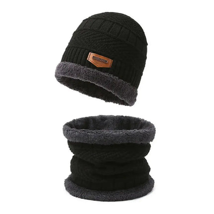 Men's Windproof Knit Hat Scarf Gloves Set For Winter - GetGadgets