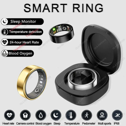 Smart Ring Newest Intelligent Wearable Device For Men Women Bluetooth Heart Rate Sleep Health Monitor Waterproof for IOS Android - GetGadgets
