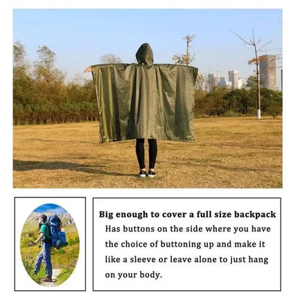 Ultimate Waterproof Poncho Ripstop Nylon For Adventurers Keeps You Dry All Day Outdoors - GetGadgets