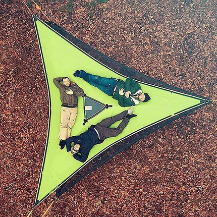 Portable Triangle Hammock Anti-Rollover Camping Hammock Multi Person Aerial Mat Convenient Hanging Sleep Bed for Hiking Travel - GetGadgets