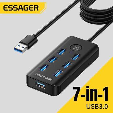 Essager 7 In 1 USB Hub For Huawei Devices And Laptops - GetGadgets