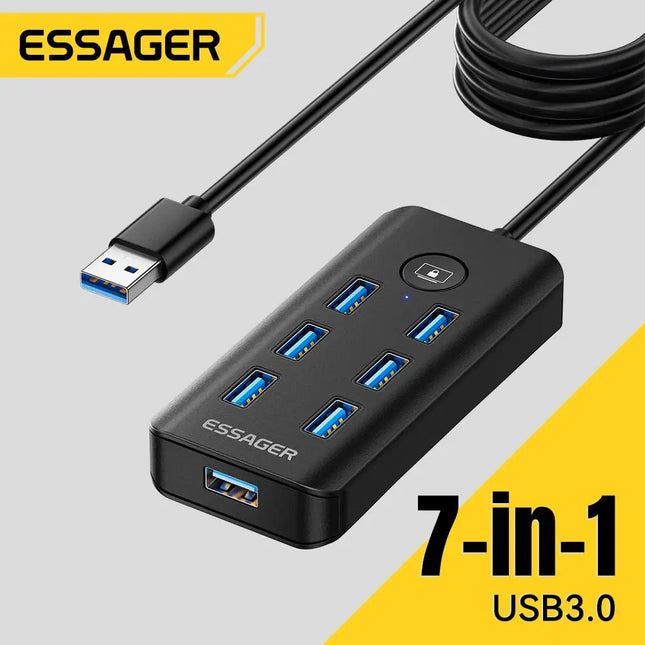 Essager 7 In 1 USB Hub For Huawei Devices And Laptops - GetGadgets