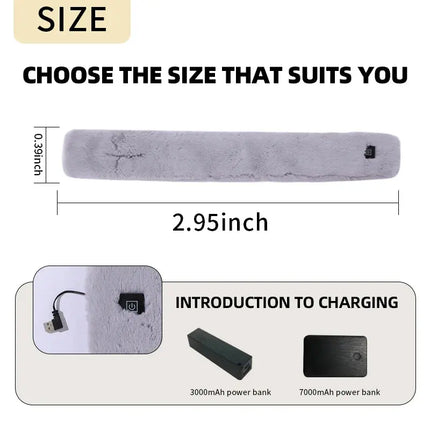 USB Soft Plush Heated Scarf for Women and Men Fashion Faux Fur Cold Resistant and Warm Winter Scarf Washable Neck Heating Scarf - GetGadgets