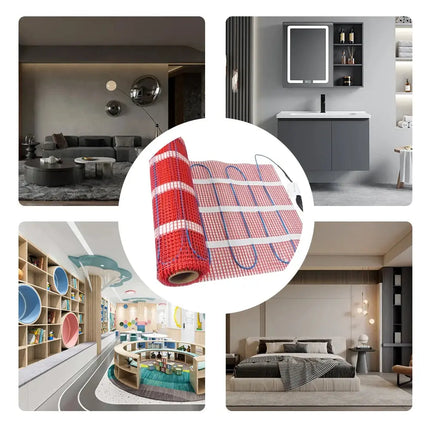 Warmmat Electric Radiant Self-adhesive Floor Heat Heating Mat 4-12m2 The Ceramic Tile Wooden Floor Heating System 150W/m2 - GetGadgets