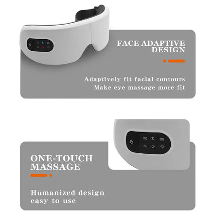Smart  Electric Eye Massager Air Pressure Hot Compress Massage Glasses Foldable Bluetooth Music Eyes Massage USB Rechargeable - GetGadgets
