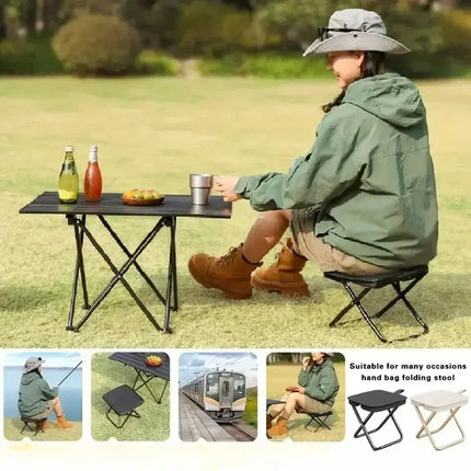 Portable folding stool, foldable hand-held camping stool, special folding stool for camping and fishing outdoors - GetGadgets