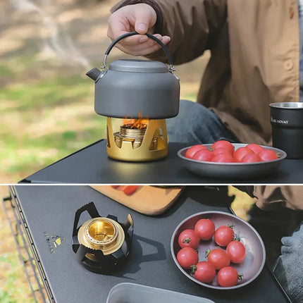 Portable Mini Alcohol Stove Burner Adjustable Firepower Gasoline Stove Aluminum Alloy Bracket Ultralight Brass Camping Stoves - GetGadgets