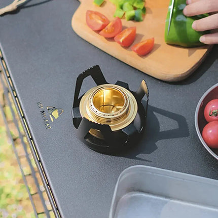 Portable Mini Alcohol Stove Burner Adjustable Firepower Gasoline Stove Aluminum Alloy Bracket Ultralight Brass Camping Stoves - GetGadgets