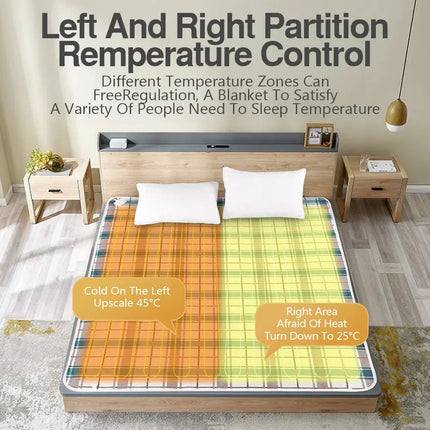 Thick Electric Blanket With Dual Control Thermostat For Bed - GetGadgets