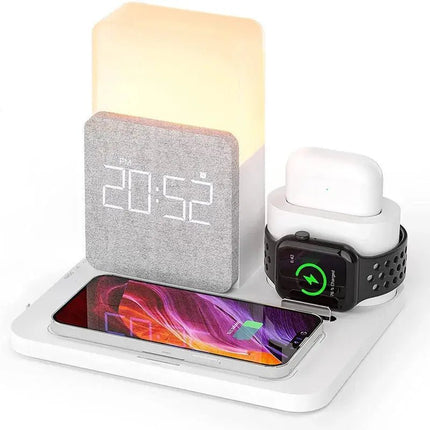 Epic 3in1 Wireless Charger With Clock Nightlight Tidy Desk - GetGadgets
