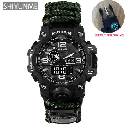 Outdoor Survival Watch Multifunctional Waterproof Military Tactical Paracord Watch Bracelet Camping Hiking Emergency Gear - GetGadgets