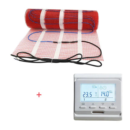 Underfloor Heating Mat With Thermostat Electric Radiant Warmmat Self-adhesive 1m2 100W/m2 For Ceramic Tile Wooden Floor Heating - GetGadgets