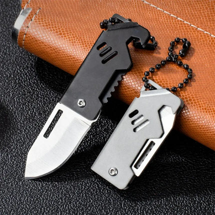 Portable Folding Knife Keychain Stainless Steel Outdoor Camping Survival Pocket Self-defense Sharp Knife Key Ring Bag Pendant - GetGadgets
