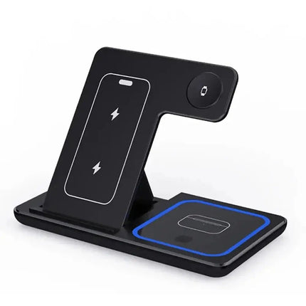 Powerful 30W 3-In-1 Wireless Charger With Foldable Dual-Coil Design For Fast Triple-Device Charging - GetGadgets