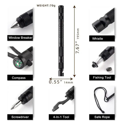 Ten In One Portable Self Defense Pen For Outdoor Safety - GetGadgets