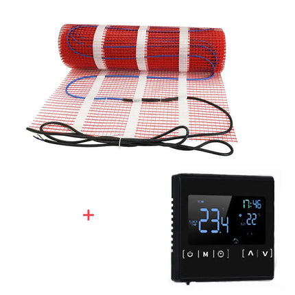 Underfloor Heating Mat With Thermostat Electric Radiant Warmmat Self-adhesive 1m2 100W/m2 For Ceramic Tile Wooden Floor Heating - GetGadgets