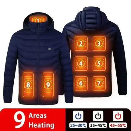 24 Seven Unisex Premium Heated Winter Jacket 21 Zones - GetGadgets