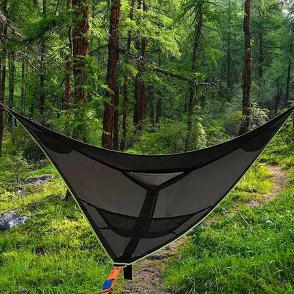 Portable Triangle Hammock Anti-Rollover Camping Hammock Multi Person Aerial Mat Convenient Hanging Sleep Bed for Hiking Travel - GetGadgets