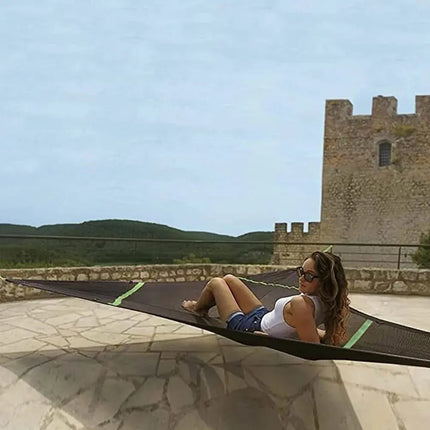 Portable Triangle Hammock Anti-Rollover Camping Hammock Multi Person Aerial Mat Convenient Hanging Sleep Bed for Hiking Travel - GetGadgets