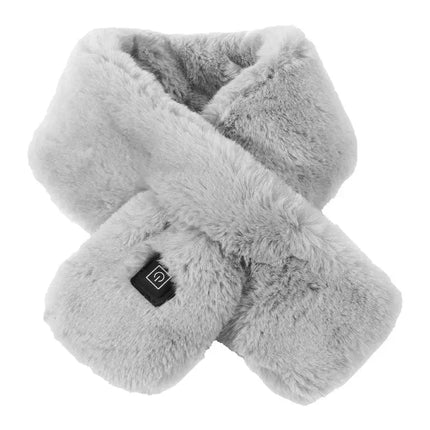 USB Soft Plush Heated Scarf for Women and Men Fashion Faux Fur Cold Resistant and Warm Winter Scarf Washable Neck Heating Scarf - GetGadgets
