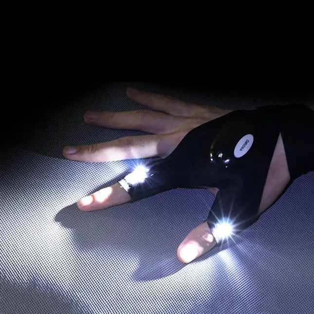 Ultimate Fingerless LED Gloves With Built In Waterproof Flashlight for Hands Free Outdoor Lighting - GetGadgets
