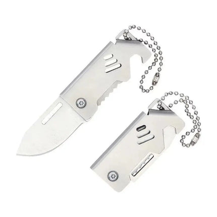 Portable Folding Knife Keychain Stainless Steel Outdoor Camping Survival Pocket Self-defense Sharp Knife Key Ring Bag Pendant - GetGadgets
