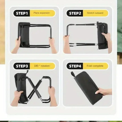 Portable folding stool, foldable hand-held camping stool, special folding stool for camping and fishing outdoors - GetGadgets