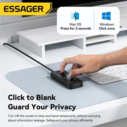 Essager 7 In 1 USB Hub For Huawei Devices And Laptops - GetGadgets