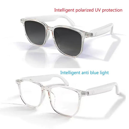 Smart Glasses Bluetooth Sunglasses Earphones UV400 Polarized Anti Blue Light Lens Driving Glasses Hands-free Call Music Camera - GetGadgets