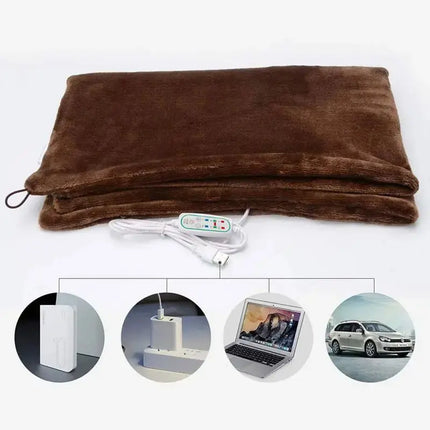 Portable USB Heated Blanket With Timer For Cozy Warmth - GetGadgets