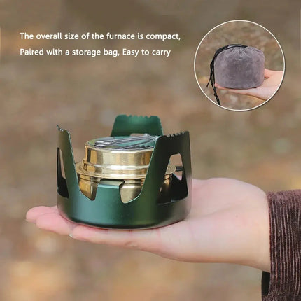 Portable Mini Alcohol Stove Burner Adjustable Firepower Gasoline Stove Aluminum Alloy Bracket Ultralight Brass Camping Stoves - GetGadgets