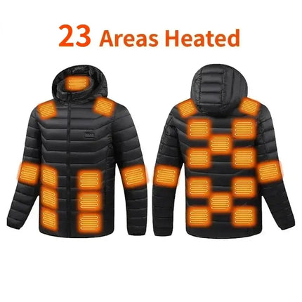24 Seven Unisex Premium Heated Winter Jacket 21 Zones - GetGadgets