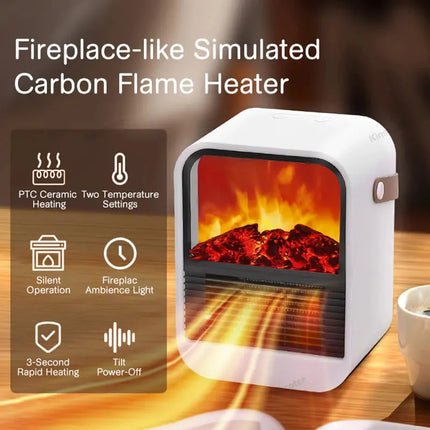 Portable Electric Fireplace Heater With Realistic Flame - GetGadgets