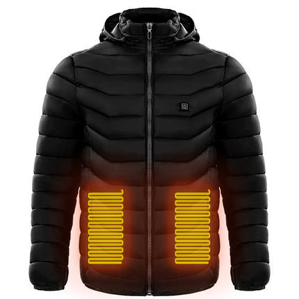 Blazing Men's Heated Puffer Jacket 9Heat Zones for All Day Warmth GetGadgets