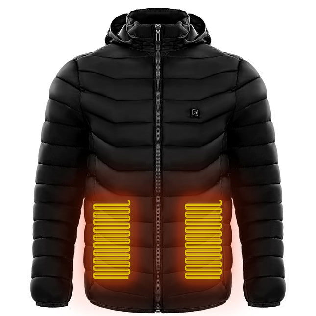 Blazing Men's Heated Puffer Jacket 9Heat Zones for All Day Warmth GetGadgets