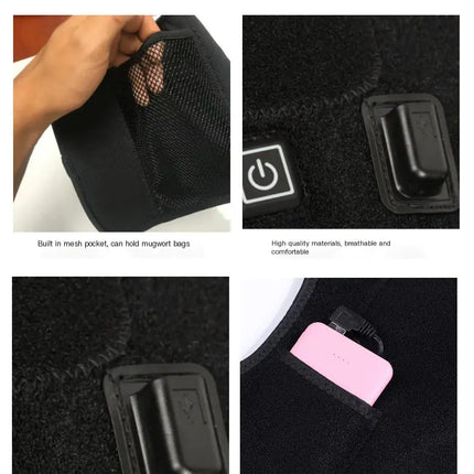 Cozy USB Heated Knee Brace With Temperature Control For Pain Relief